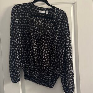 Black and White Patterned Blouse